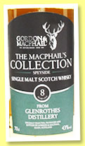 Glenrothes 8 yo (43%, Gordon & MacPhail, The MacPhail's Collection, +/-2015) Glenrothes 8 yo (43%, Gordon & MacPhail, The MacPhail's Collection, +/-2015)
