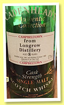 Longrow 8 yo 1987/1995 (57.7%, Cadenhead, Authentic Collection) Longrow 8 yo 1987/1995 (57.7%, Cadenhead, Authentic Collection)