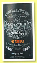 Royal Mile Whiskies 40 yo (47.1%, Royal Mile Whiskies, blended malt, 337 bottles, 2015) Royal Mile Whiskies 40 yo (47.1%, Royal Mile Whiskies, blended malt, 337 bottles, 2015)