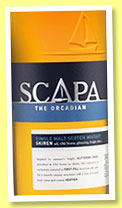 Scapa 'Skiren' (40%, OB, Batch #SK01, 2015) Scapa 'Skiren' (40%, OB, Batch #SK01, 2015)