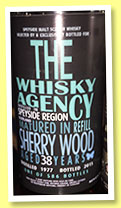 Speyside Region 38 yo 1977/2015 (46.8%, The Whisky Agency, refill sherry, 586 bottles) Speyside Region 38 yo 1977/2015 (46.8%, The Whisky Agency, refill sherry, 586 bottles)