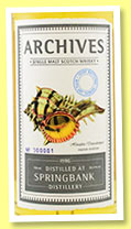 Springbank 19 yo 1996/2016 (56.4%, Archives, refill bourbon hogshead, cask #550, 284 bottles)