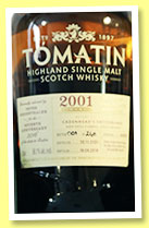 Tomatin 2001/2016 (56.1%, OB for Cadenhead’s Switzerland, 7th anniversary, finished four years in PX, cask #34876) Tomatin 2001/2016 (56.1%, OB for Cadenhead’s Switzerland, 7th anniversary, finished four years in PX, cask #34876)