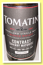 Tomatin 'Contrast Sherry Matured' (46%, OB, 5,400 bottles, 2016)