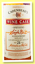 Glen Spey-Glenlivet 21 yo 1995/2016 (54.2%, Cadenhead, Wine Cask, claret)
