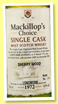 Longmorn 1972/2002 (43%, MacKillop’s Choice, sherry wood, cask #1099) Longmorn 1972/2002 (43%, MacKillop’s Choice, sherry wood, cask #1099)