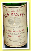 Longmorn 1992/2006 (59.7%, James MacArthur, Old Masters, cask #62552) 
