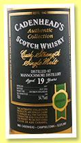 Mannochmore 19 yo 1997/2016 (54.7%, Cadenhead, Authentic Collection, bourbon hogshead, 264 bottles) Mannochmore 19 yo 1997/2016 (54.7%, Cadenhead, Authentic Collection, bourbon hogshead, 264 bottles)
