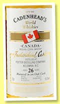 Potter 26 yo 1989/2016 (58.3%, Cadenhead, Indian corn whisky, Canada, bourbon barrel, 204 bottles) 