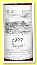 Speyside 1977/2015 (47%, Whisky-Doris, dark sherry, cask #25, 577 bottles) Speyside 1977/2015 (47%, Whisky-Doris, dark sherry, cask #25, 577 bottles)