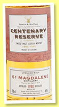 St Magdalene 1980/1995 (40%, Gordon & MacPhail, Centenary Reserve) St Magdalene 1980/1995 (40%, Gordon & MacPhail, Centenary Reserve)