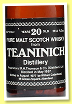 Teaninich 20 yo 1957/1977 (80° proof, Cadenhead, black dumpy)