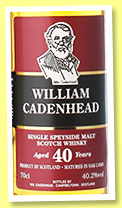 William Cadenhead Speyside 40 yo (40.2%, Cadenhead, 2016)