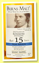 Bowmore 15 yo 2001/2016 (52.5%, The Whisky Barrel, Burns Malt, bourbon barrel, cask #31931) 