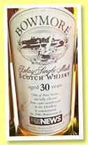 Bowmore 30 yo (51.4%, OB, 30th Anniversary of Scottish Licensed Trade News, 3 bottles, 1994) 