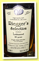 Linkwood 30 yo 1984/2015 (54.4%, Riegger's Selection, cask #5270, 372 bottles) Linkwood 30 yo 1984/2015 (54.4%, Riegger's Selection, cask #5270, 372 bottles)