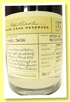 Rare Cask Reserves 37 yo 1978/2015 ‘Paradise 1’ (55.4%, OB, William Grant, sherry wood, cask #5756, 276 bottles)