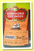 Barbados 20 yo 1996/2016 (45%, Compagnie des Indes, cask #BVR5, 394 bottles)