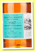 Bunnahabhain 1987/2015 ‘Sea Swept Barnacle’ (46%, Wemyss Malts, butt, 600 bottles) Bunnahabhain 1987/2015 ‘Sea Swept Barnacle’ (46%, Wemyss Malts, butt, 600 bottles)