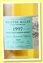 Bunnahabhain 1997/2015 'Lemon Buttered Kippers' (46%, Wemyss Malts, hogshead, 210 bottles) Bunnahabhain 1997/2015 'Lemon Buttered Kippers' (46%, Wemyss Malts, hogshead, 210 bottles)