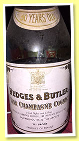 Fine Champagne 50 yo (70% proof, Hedges & Butler, 1960s) Fine Champagne 50 yo (70% proof, Hedges & Butler, 1960s)