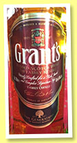 Grant’s (40%, OB, blended Scotch, +/-2016)