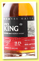 Spice King ‘Batch Strength’ (56%, Wemyss Malts, batch #1, blended malt, 6000 bottles, 2016)