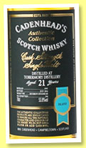 Tobermory 21 yo 1995/2016 (53.8%, Cadenhead, Authentic Collection, 246 bottles) Tobermory 21 yo 1995/2016 (53.8%, Cadenhead, Authentic Collection, 246 bottles)
