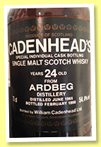Ardbeg 24 yo 1965/1990 (54.4%, Cadenhead, black dumpy, 75cl) Ardbeg 24 yo 1965/1990 (54.4%, Cadenhead, black dumpy, 75cl)