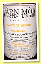 Blair Athol 5 yo 2010/2016 (46%, Càrn Mor, sherry butt, 810 bottles) Blair Athol 5 yo 2010/2016 (46%, Càrn Mor, sherry butt, 810 bottles)