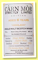 Blair Athol 6 yo 2010/2016 (46%, Càrn Mor, sherry butt, 750 bottles) Blair Athol 6 yo 2010/2016 (46%, Càrn Mor, sherry butt, 750 bottles)