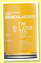 Bruichladdich 10 yo ‘The Laddie Ten Second Edition’ (50%, OB, 18000 bottles, +/-2016) Bruichladdich 10 yo ‘The Laddie Ten Second Edition’ (50%, OB, 18000 bottles, +/-2016)