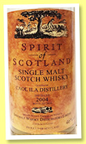 Caol Ila 10 yo 2004/2014 (46%, Spirit of Scotland for Van Wees, refill American hogshead, cask #306643)