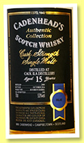 Caol Ila 15 yo 2000/2016 (53%, Cadenhead, Authentic Collection, 204 bottles)