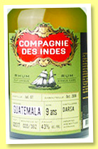 Darsa 9 yo 2007/2013 (43%, Compagnie des Indes, cask #GOS13, 371 bottles) Darsa 9 yo 2007/2013 (43%, Compagnie des Indes, cask #GOS13, 371 bottles)