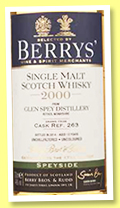 Glen Spey 13 yo 2000/2014 (46%, Berry Bros & Rudd, cask #263) Glen Spey 13 yo 2000/2014 (46%, Berry Bros & Rudd, cask #263)