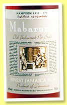 Hampden 17 yo 1993/2010 ‘Mabaruma’ (46%, Pugi, Jamaica, 248 bottles) Hampden 17 yo 1993/2010 ‘Mabaruma’ (46%, Pugi, Jamaica, 248 bottles)