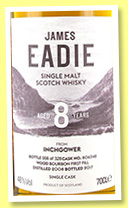 Inchgower 8 yo (46%, James Eadie, first fill bourbon, cask #806342, 328 bottles) Inchgower 8 yo (46%, James Eadie, first fill bourbon, cask #806342, 328 bottles)