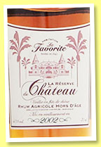 La Favorite 12 yo 2002/2014 ‘Réserve du Château’ (43%, OB, La Martinique, agricole) 