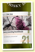 Laphroaig 21 yo (51.6%, Scotch Malt Whisky Society, #29.111, PX sherry finish, 'Jazzy Jousting Hastlitude', 228 bottles) Laphroaig 21 yo (51.6%, Scotch Malt Whisky Society, #29.111, PX sherry finish, 'Jazzy Jousting Hastlitude', 228 bottles)