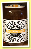 Light Creamy Vanilla 18 yo ‘Batch 3’ (44.6%, Cadenhead Creations, blended Scotch, 2017) Light Creamy Vanilla 18 yo ‘Batch 3’ (44.6%, Cadenhead Creations, blended Scotch, 2017)