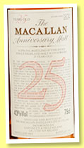 Macallan 25 yo 1965/1990 ‘Anniversary Malt’ (43%, OB, Giovinetti, 75 cl) Macallan 25 yo 1965/1990 ‘Anniversary Malt’ (43%, OB, Giovinetti, 75 cl)