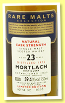 Mortlach 23 yo 1972 (59.4%, OB, Rare Malts, B291, +/-1995) Mortlach 23 yo 1972 (59.4%, OB, Rare Malts, B291, +/-1995)