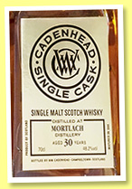 Mortlach 30 yo 1987/2017 (48.2%, Cadenhead, Single Cask, bourbon hogshead) Mortlach 30 yo 1987/2017 (48.2%, Cadenhead, Single Cask, bourbon hogshead)