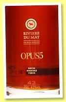 Rivière du Mât ‘Opus 5’ (43%, OB, La Réunion, agricole, +/-2016) Rivière du Mât ‘Opus 5’ (43%, OB, La Réunion, agricole, +/-2016)