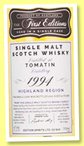 Tomatin 22 yo 1994/2017 (47.4%, Hunter Laing, The First Editions, cask # 13275, 274 bottles)
