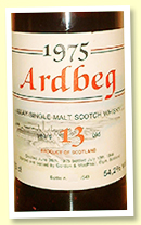 Ardbeg 13 yo 1975/1988 (54.2%, Gordon & MacPhail, Special Selection, Intertrade, 543 bottles) Ardbeg 13 yo 1975/1988 (54.2%, Gordon & MacPhail, Special Selection, Intertrade, 543 bottles)