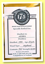 Ardbeg 23 yo 1993/2017 (52.4%, Cadenhead, 175th Anniversary Tasting Session, bourbon hogshead)Ardbeg 23 yo 1993/2017 (52.4%, Cadenhead, 175th Anniversary Tasting Session, bourbon hogshead)