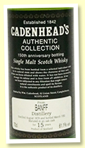 Banff 15 yo 1976/1992 (61.1%, Cadenhead, Authentic Collection, 150th Anniversary) Banff 15 yo 1976/1992 (61.1%, Cadenhead, Authentic Collection, 150th Anniversary)