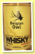Belgian Owl 36 mo (46%, OB, Belgium, single malt, first fill bourbon, +/-2017) Belgian Owl 36 mo (46%, OB, Belgium, single malt, first fill bourbon, +/-2017)